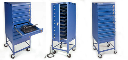 Laptop Lockup Model LL10 - 10 Drawer Cabinet: ESD safe cabinet: GSA